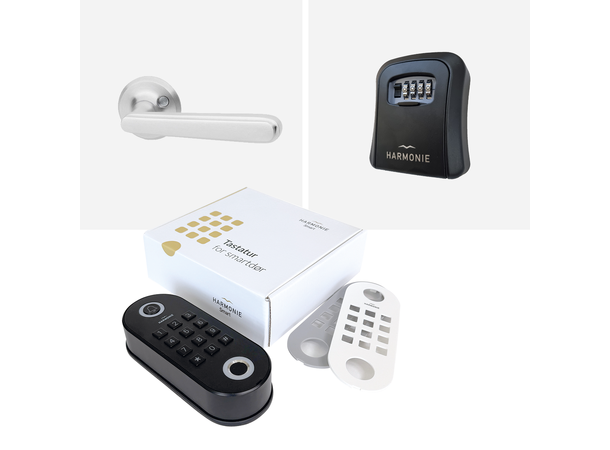 Smart dørpakke 4 - Oxford Tastatur - Nøkkelboks - Vrider Oxford 