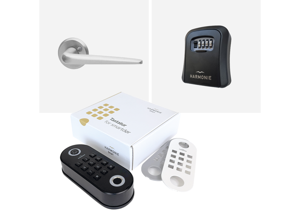 Smart dørpakke 5 - Porto Tastatur - Nøkkelboks - Vrider Porto 