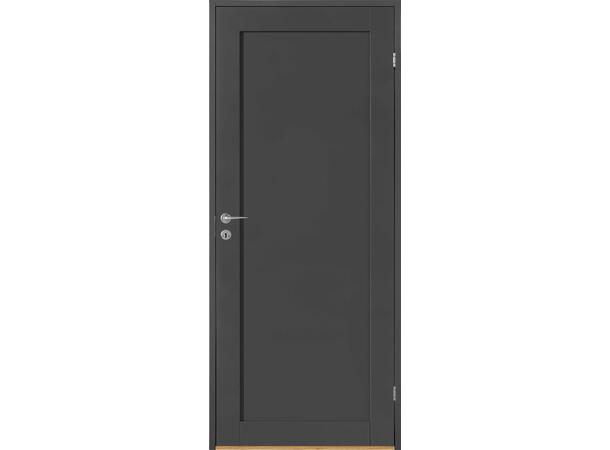 Line 1 Speil Dempet Sort 90 x 210 Dørblad - NCS S 8500-N - hull til vrider 