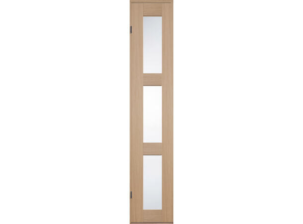 Line 3 Glass Eik Hvitlasert- Sidefelt Dørblad