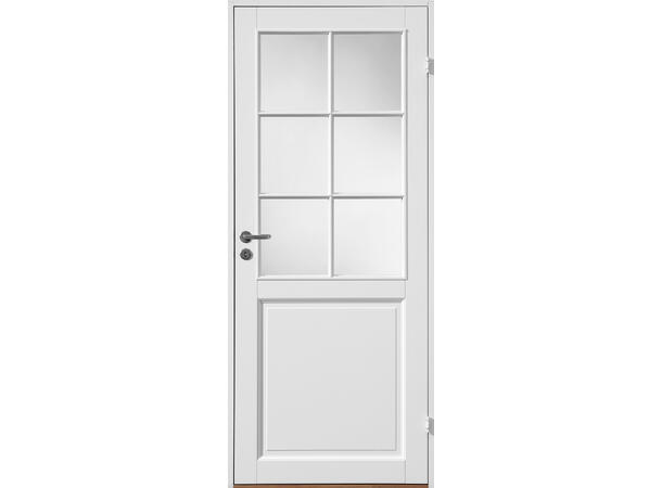 Olav Glass Hvit 100 x 210 NCS S 0502-Y - 2x3 ruter - FROSTET Glass 