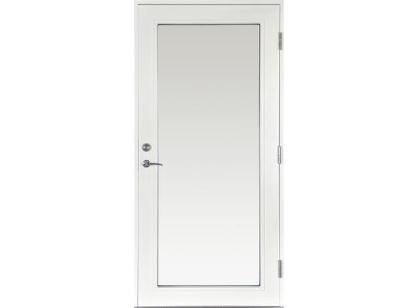 Stord Hvit 90 x 210 H - Innadslående Klart Glass 