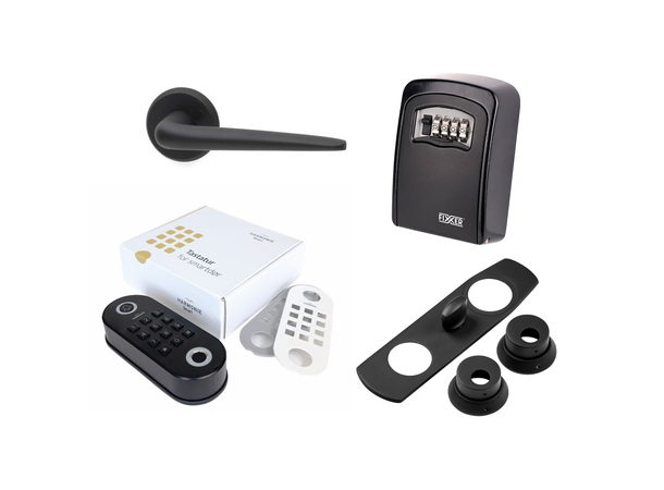 Smart dørpakke 8 - Porto Sort Tastatur - Nøkkelboks - Porto - Skilt 