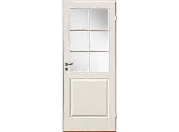 Ask Glass Hvit Dørblad - NCS S 0502-Y - 2x3 ruter