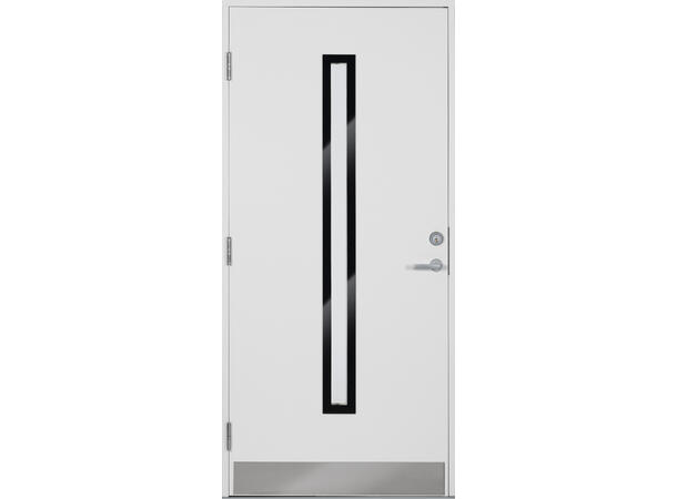 Langeby Hvit 100 x 210 V Sotet glass med sort ramme 