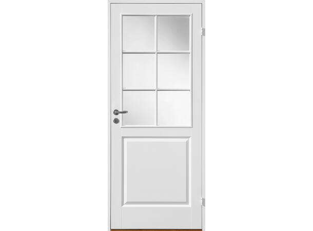 Ask Glass Hvit Kompakt Dørblad - NCS S 0502-Y - 2x3 ruter