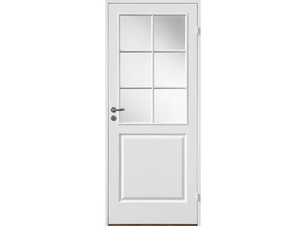 Ask Glass Hvit Kompakt Formpresset dørblad 2 x 3 ruter