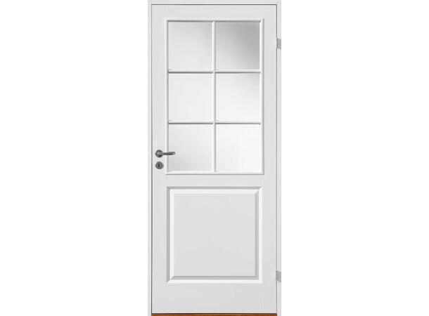Ask Glass Klassisk Dørblad - NCS S 0500-N - 2x3 ruter