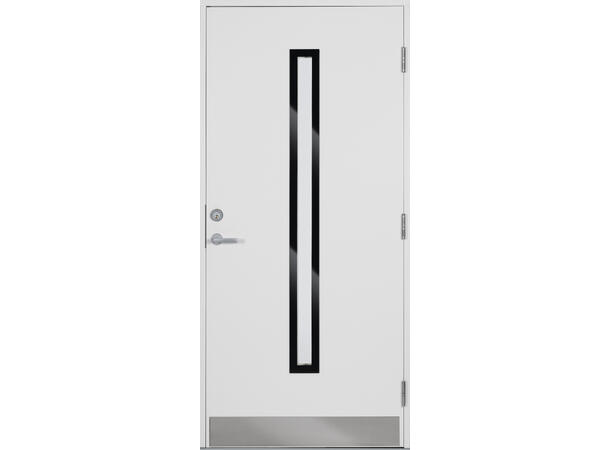 Langeby Hvit 110 x 210 H Sotet glass med sort ramme 