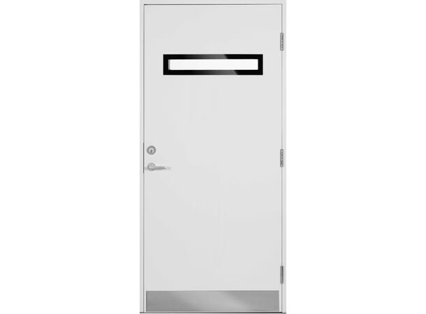 Vøra Hvit 110 x 210 H Sotet glass med sort ramme 