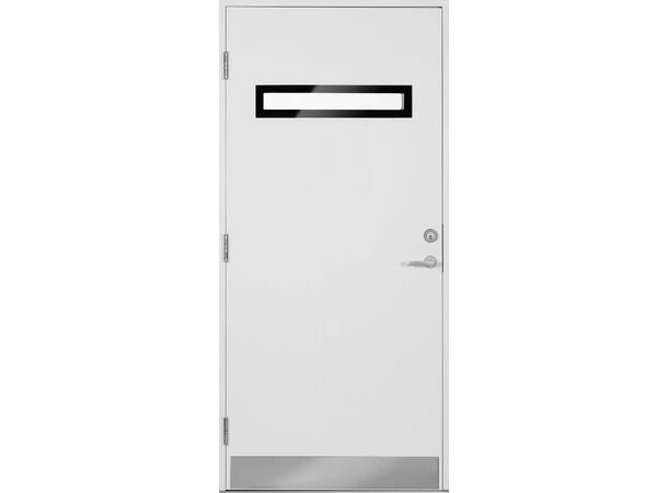 Vøra Hvit 110 x 210 V Sotet glass med sort ramme 