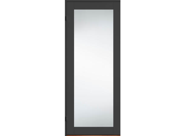 Line Helt Glass Grå Sidefelt Dørblad - NCS S 7500-N