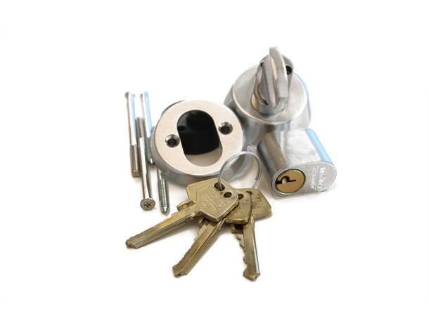 Sylinder 1245 C Matt Krom.  A/B= 78/22 A/B= 78/22.  Dobbel syl.