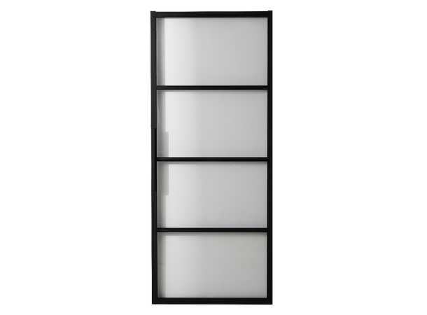 Brooklyn Skyvedør 100 x 210 Klart Glass - Sort - 1x4 ruter