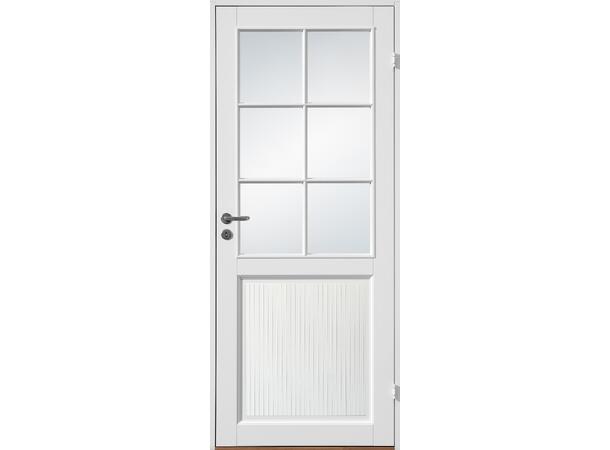 Sverre Glass Hvit - Sidefelt Dørblad - NCS S 0502-Y - 2x3 ruter